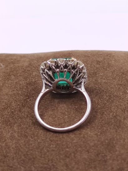 IMPORTANTE bague en or gris 750° ornée d'une...
