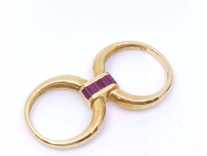 BAGUE double jonc articulée en or jaune 750°...