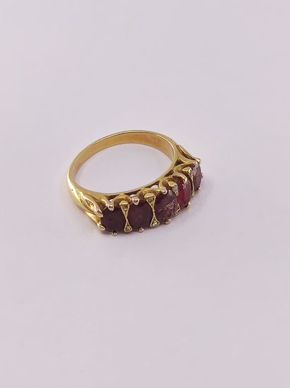 BAGUE jarretière en or jaune 750° ornée de...