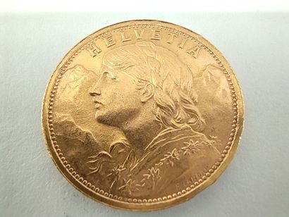 PIECE de 20 francs suisse en or 

1935

Poids...