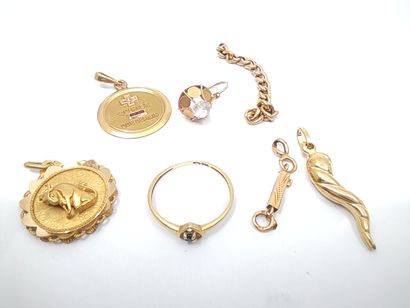 LOT d'or 750° comprenant : 

Deux médailles...