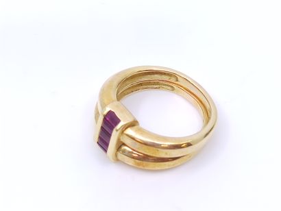 BAGUE double jonc articulée en or jaune 750°...