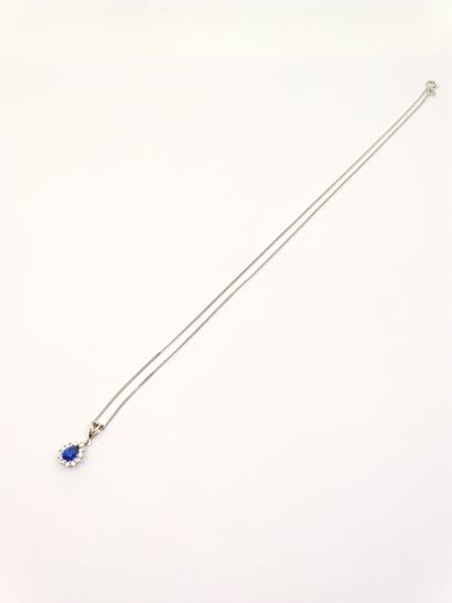 CHAINE en or gris 750° accompagnée d'un pendentif...