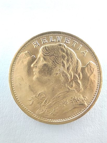 PIECE de 20 francs or suisse Poids : 6,45...