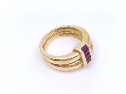 BAGUE double jonc articulée en or jaune 750°...