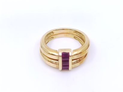 BAGUE double jonc articulée en or jaune 750°...