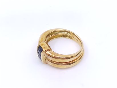 BAGUE double jonc articulé en or jaune 750°...