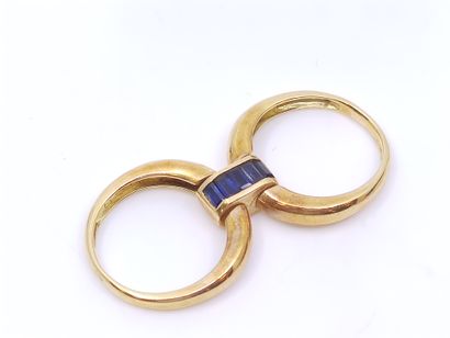 BAGUE double jonc articulé en or jaune 750°...