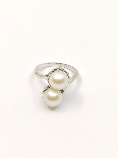 
Bague toi et moi en or gris 750 ornée de...