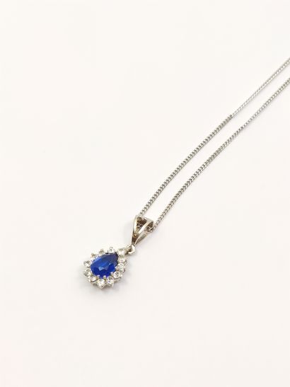 CHAINE en or gris 750° accompagnée d'un pendentif...