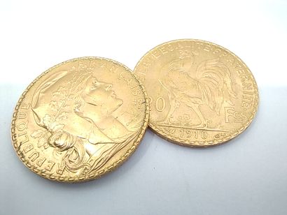 
DEUX pièces 20 FRANCS or au coq 1910/1914




Poids...