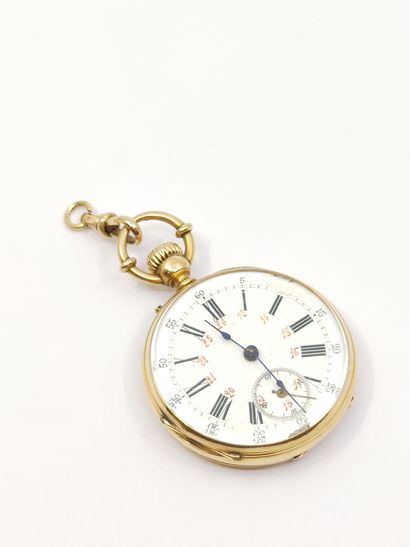 
Débris de montre de gousset en or jaune...