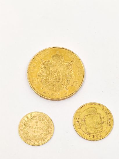 
Pièce de 50 francs or Napoléon III 1855...