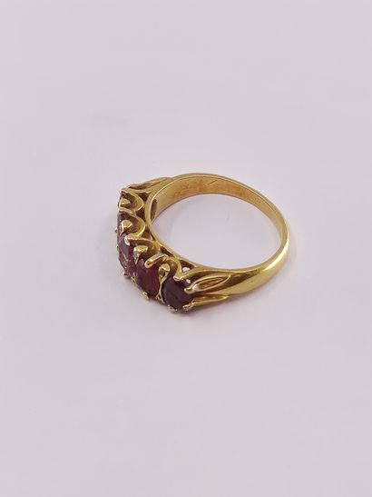 BAGUE jarretière en or jaune 750° ornée de...