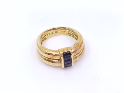 BAGUE double jonc articulé en or jaune 750°...
