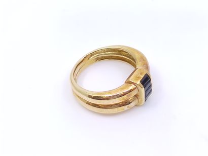 BAGUE double jonc articulé en or jaune 750°...