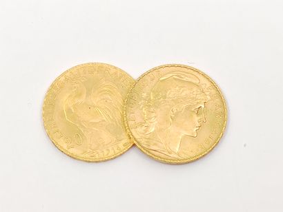
DEUX pièces 20 FRANCS or au coq 1910/1914




Poids...