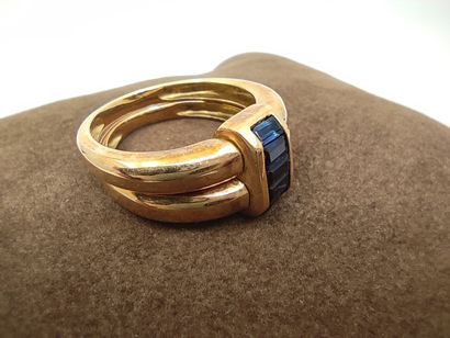 BAGUE double jonc articulé en or jaune 750°...