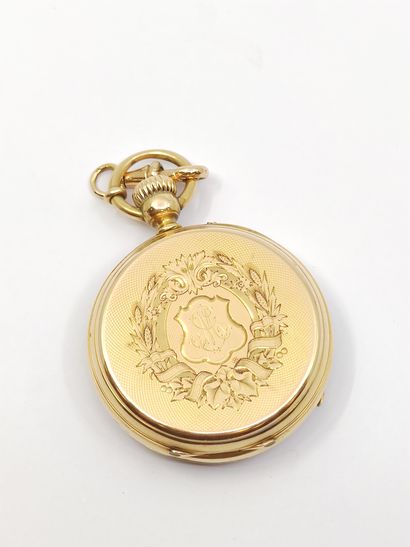 
Débris de montre de gousset en or jaune...