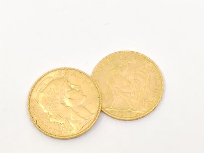 
DEUX pièces 20 FRANCS or au coq 1910/1914




Poids...