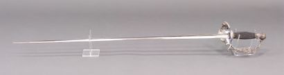 Officer's sword. 

Blackened wood handle...