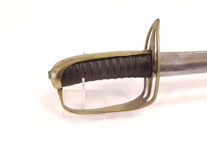 Officer's saber mounted. 

Leather handle...