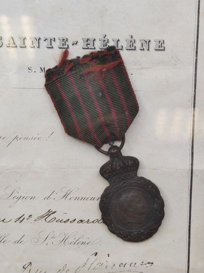 Medal of Saint Helena in patinated bronze...