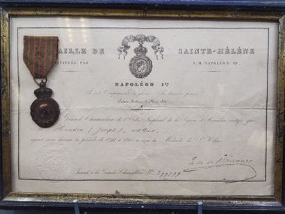 Medal of Saint Helena in patinated bronze...
