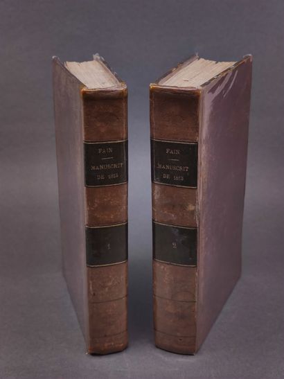 FAIN

Manuscrit de 1813

Ensemble de 2 volumes...