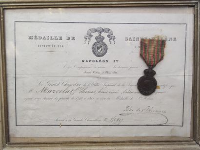 Medal of Saint Helena in patinated bronze...