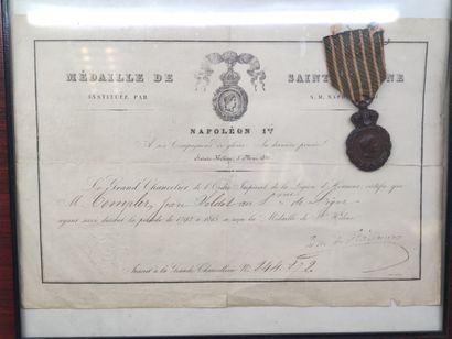 Medal of Saint Helena in patinated bronze...