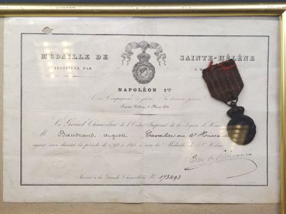 Medal of Saint Helena in patinated bronze...