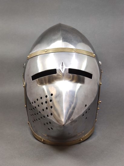 Medieval style armour. 

Iron and brass,...