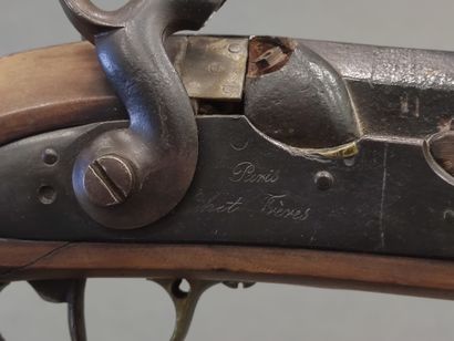 Percussion rifle. 

Barrel with sides, round...