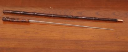 Two sword sticks: one modern and one made...