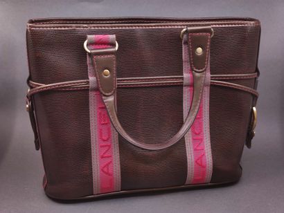 LANCEL 

SAC en cuir marron surpiques rose...