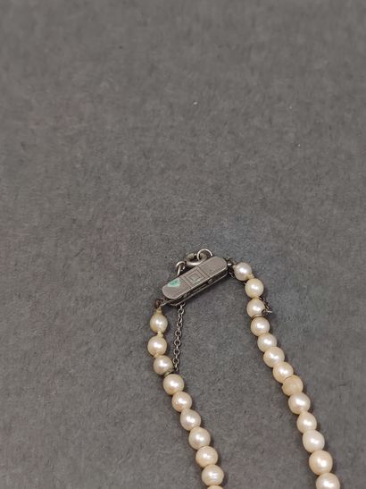 COLLIER de perles, fermoir en métal