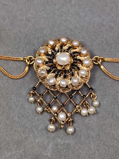 COLLIER colerette en or jaune 750° composé...