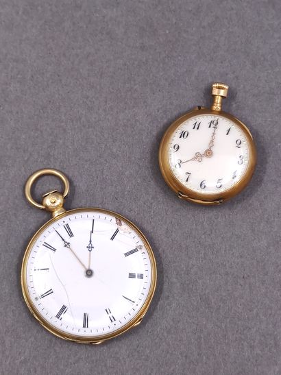 DEUX montres de col en or jaune 750 

Poids...