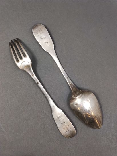 FOURCHETTE et CUILLERE en argent 

Modèle...