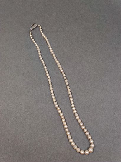 COLLIER de perles, fermoir en métal