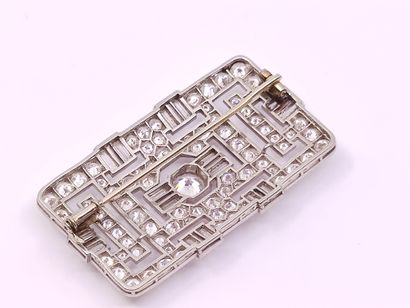 
IMPORTANTE broche en or gris 750° et platine...