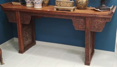 CHINE

IMPORTANTE console en bois exotique...