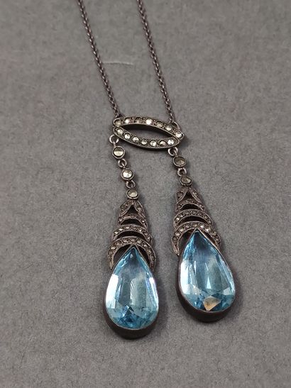 COLLIER négligé en argent et marcassites...