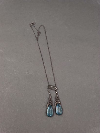 COLLIER négligé en argent et marcassites...