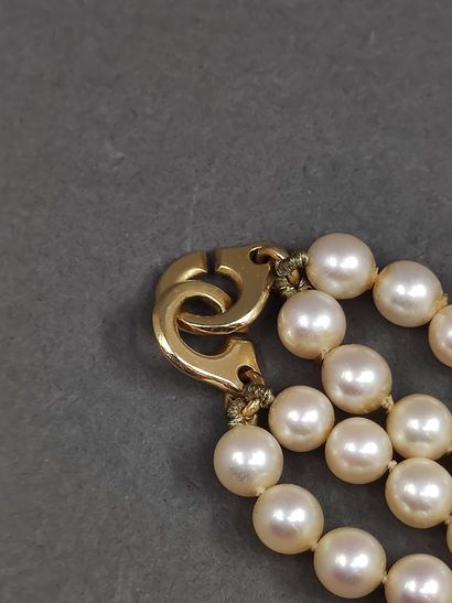 SAUTOIR double rang de perles de culture,...