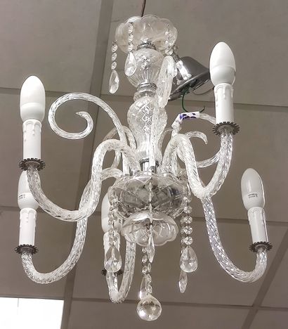 Paire de chandeliers en cristal de Bohême...