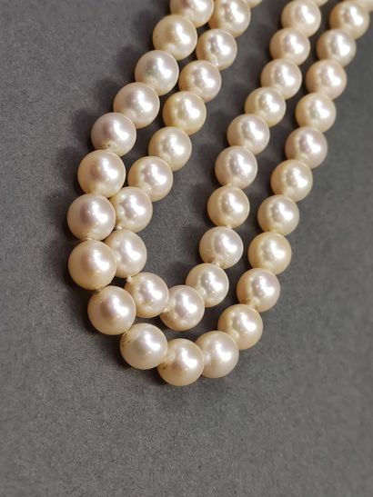 SAUTOIR double rang de perles de culture,...