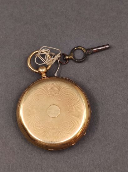 MONTRE de gousset en or jaune 750, cylindre...