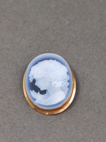 PENDENTIF camée sur nicolo représentant une...